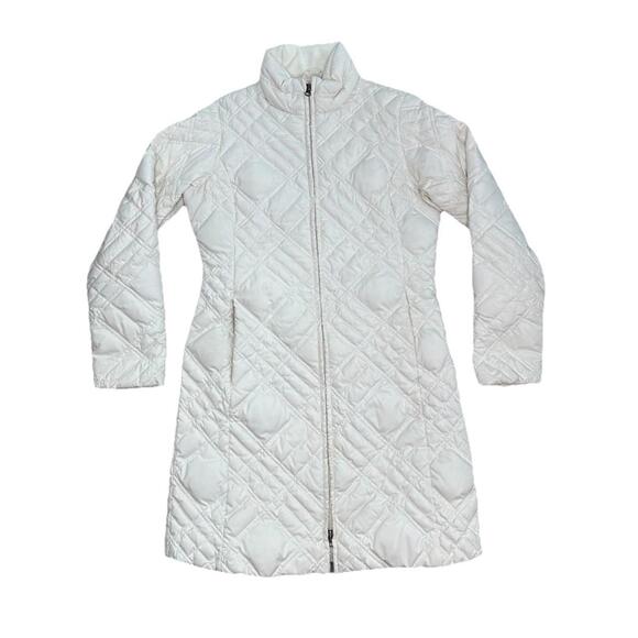 Eddie Bauer Jackets & Blazers - Eddie Bauer Down Quilted Coat Jacket Womens S Mid Length Zip Insulated White